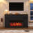63" TV Stand with Electric Fireplace for TVs up to 70 Inch, Media Entertainment Center with Cable Management, Adjustable Shelves & Hidden Storage Doors,Black-1103207049