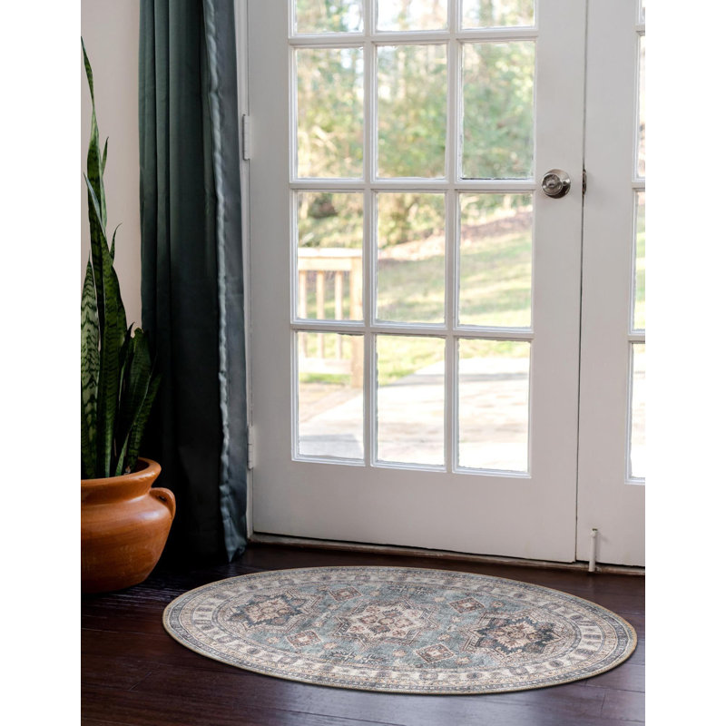 Tapis vert doux Aucun, Ovale 2 pi x 3 pi 1 po