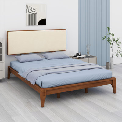 Lit plateforme tapissier Modern: tête de lit réglable et structure en bambou durable