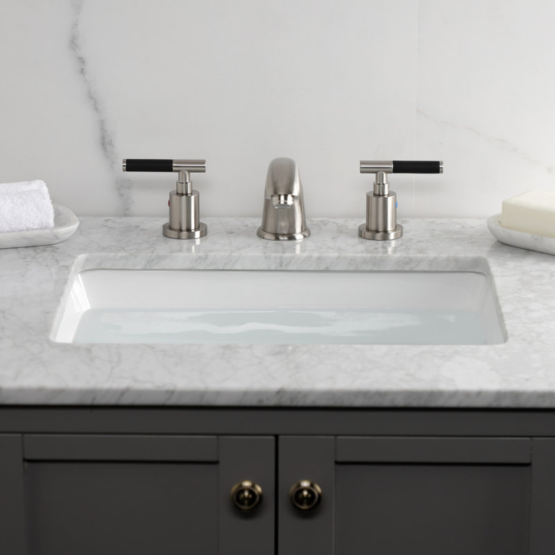 Kingston Brass KB8961CKL Kaiser Widespread Bathroom Faucets With Pop-Up Drain, Polished Chrome, Brushed Nickel