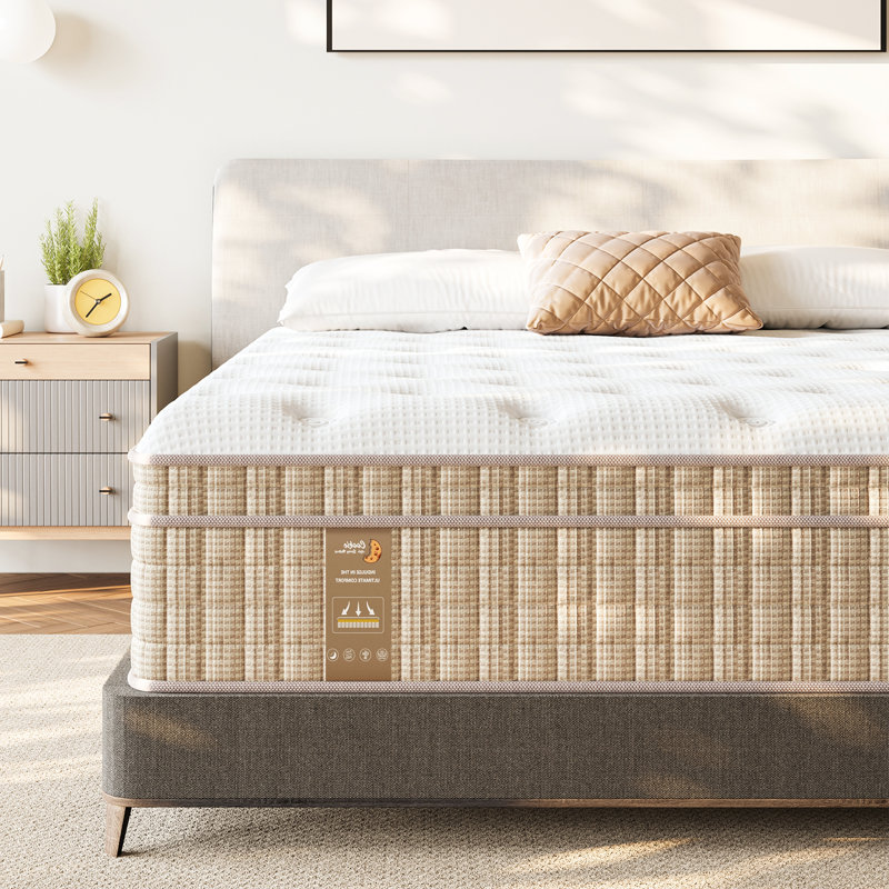 Matelas hybride mi-ferme 12 po / 14 po avec mousse viscoélastique gélifiée Bedstory - 8 couches, ressorts ensachés à deux zones, certifié CertiPUR-US et OEKO-TEX