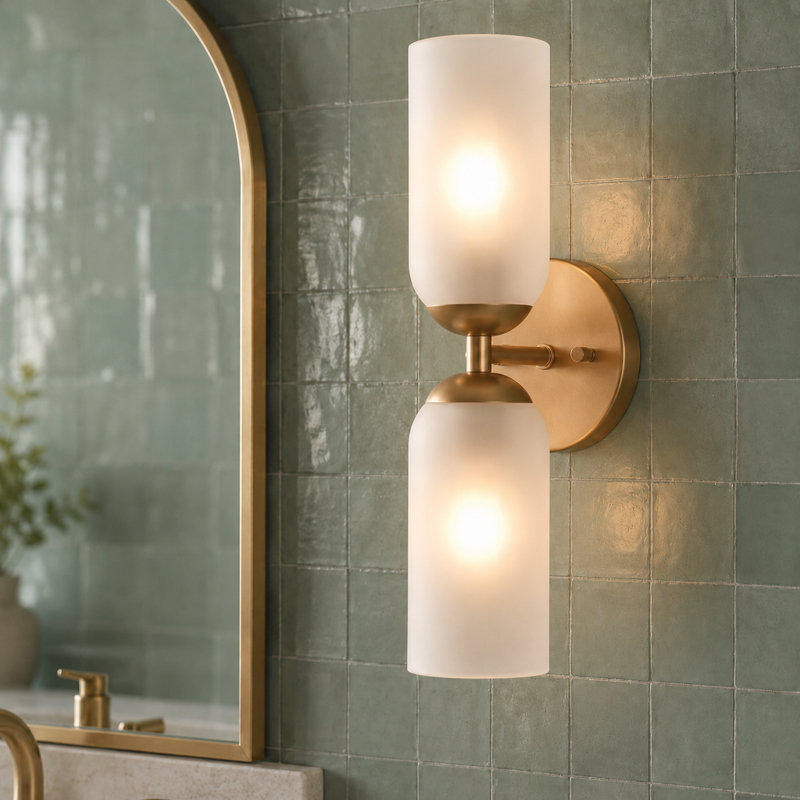2-Light Dimmable Armed Sconce, Gold