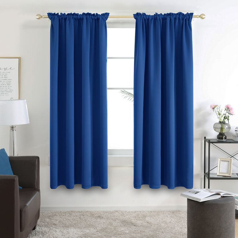 Harlowe Room Darkening Curtain Pair, Royal Blue, 38" W x 54" L