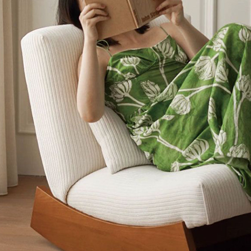 Comfortable corduroy rocking chair