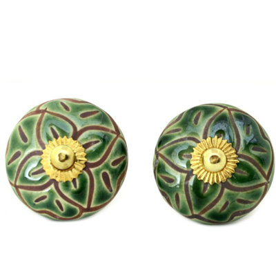 Hand Painted 1 1/2" Diameter Mushroom Knob