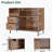 Record Player Stand With Storage For 500+ Albums, Mid-Century Modern Turntable Shelf & Drawers  Sturdy Wood & Metal Audio Console For Living Room-2114512141