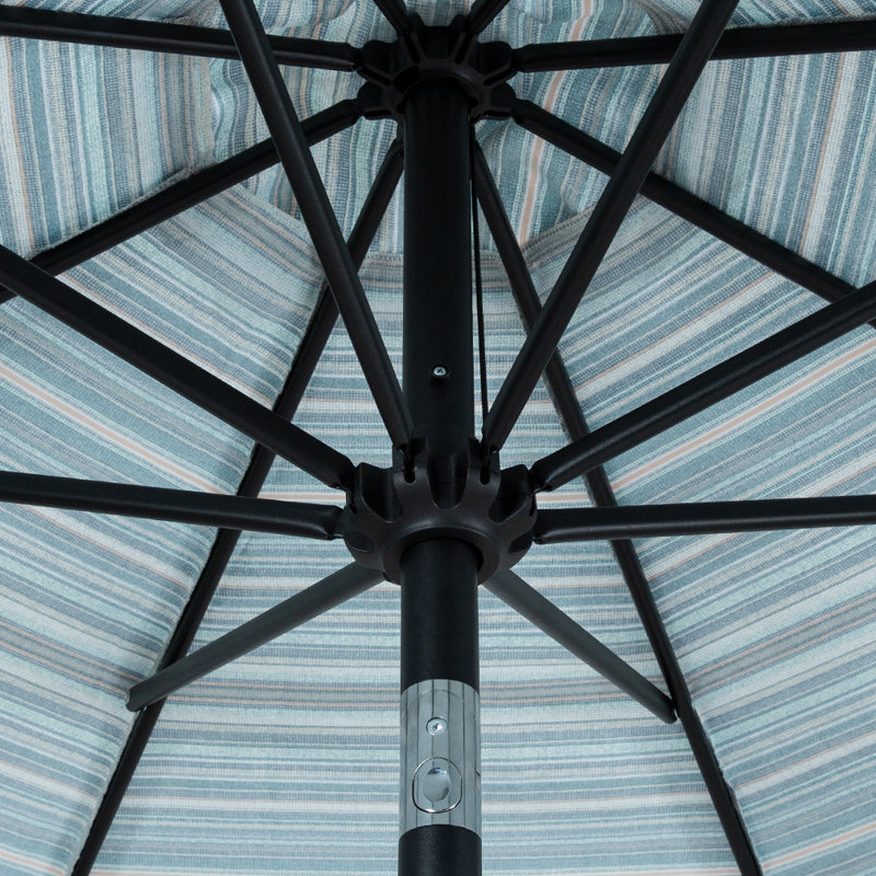Parasol de marché 9 pi Saneela, Bleu; vert; beige / noir