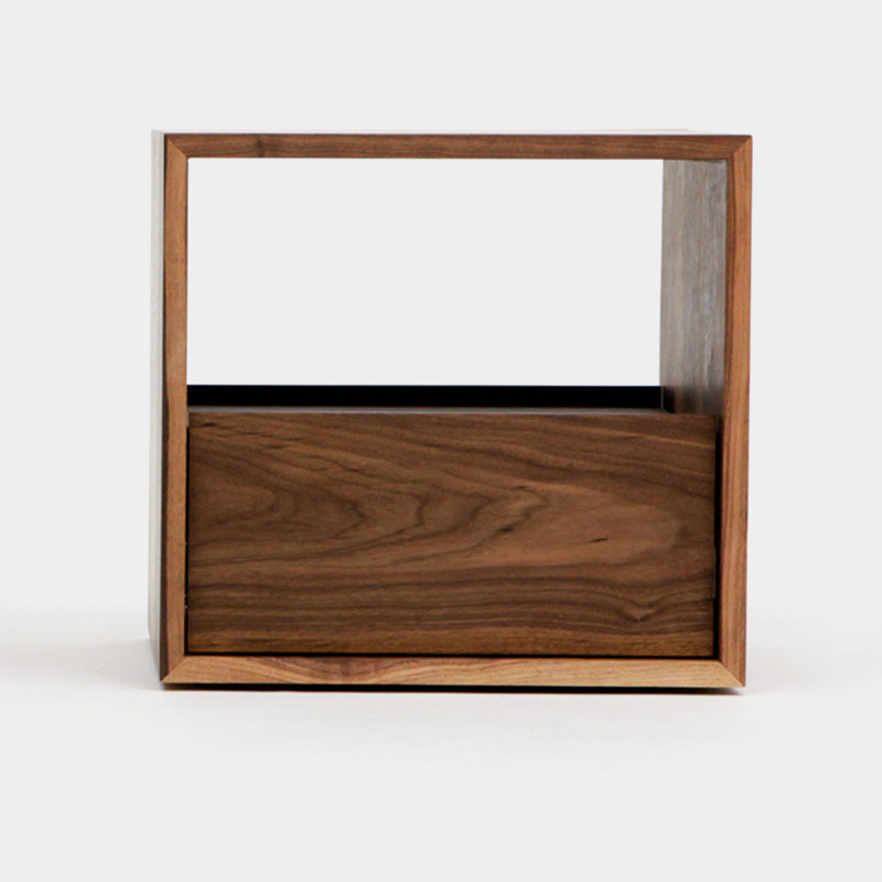 THN 18'' W Solid Wood Nightstand, Walnut, Bottom