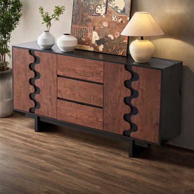 Retro Simple Lacquered Wooden Sideboard