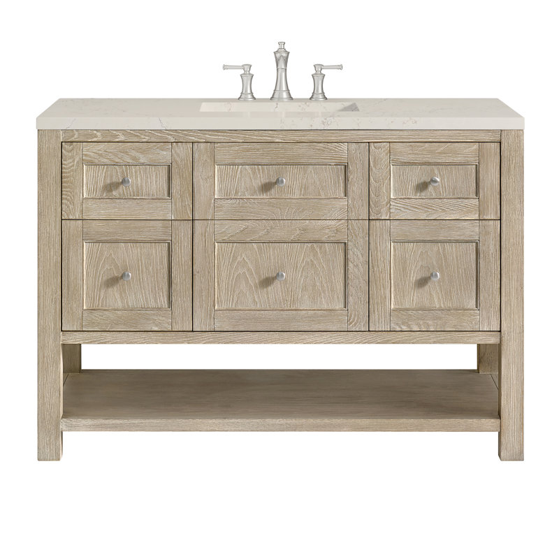 Breckenridge 48'' W Single Vanity, Whitewashed Oak, Siberian