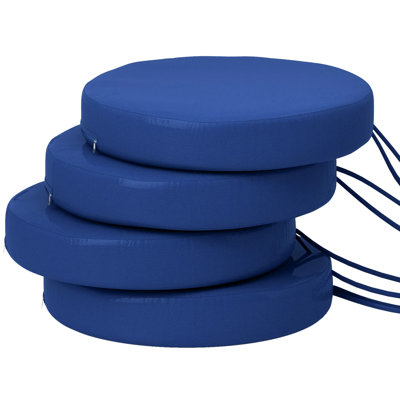 Coussin de chaise ronde pour l'extérieur, ensemble de 4 coussins de chaise de salle à manger ronds à ajustement universel, coussin de nettoyage facile à utiliser pour une utilisation quotidienne dans la cuisine de jardin