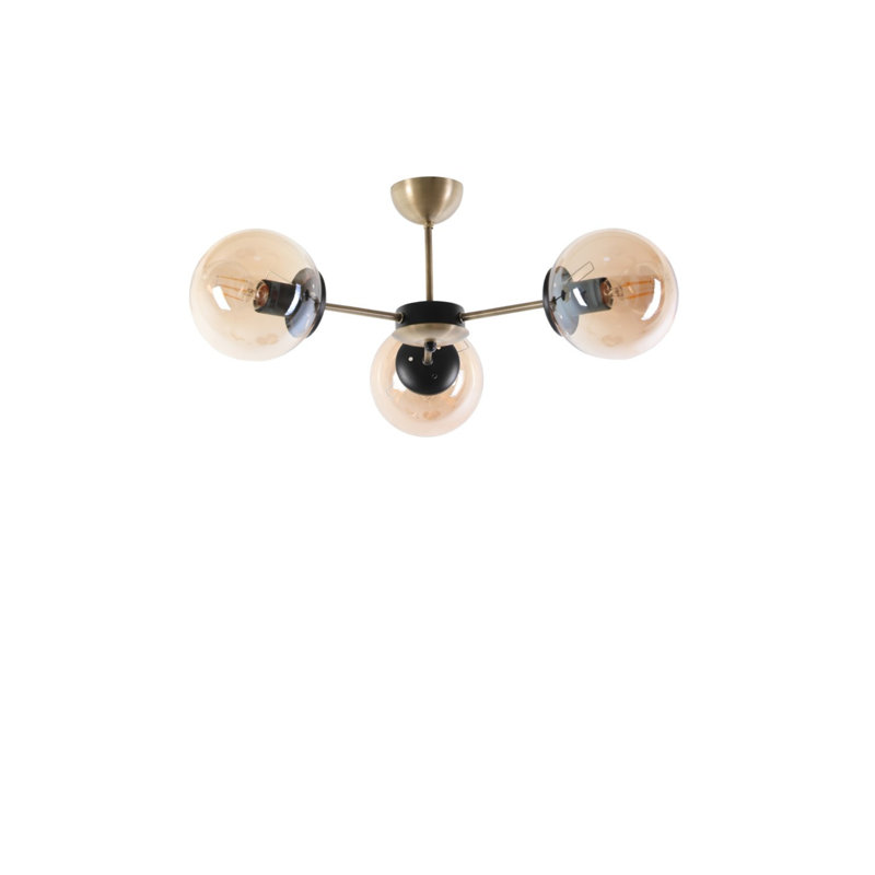 Lustre de style scandinave, 21,7 po de diamètre x 9,8 po de hauteur | Fabrication 100% métal avec finition cuivre | Douille E27, 40 W maximum | Peinture séchée au four et revêtement dégringolé | Éclairage moderne pour la décoration intérieure