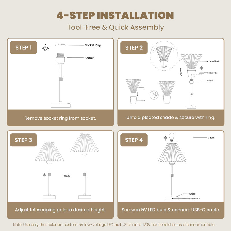 Adjustable Iron Buffet Table Lamp