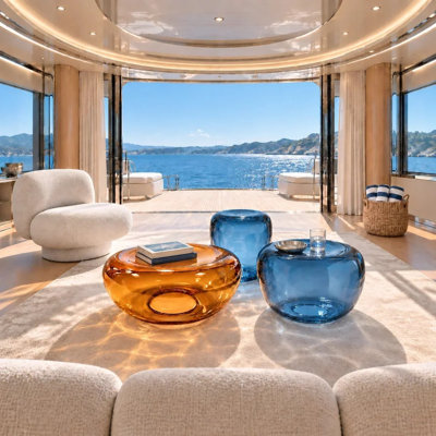Table basse en verre transparent