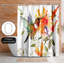 Rideau de douche floral colibri et fleurs orange par Suren Nersisyan
