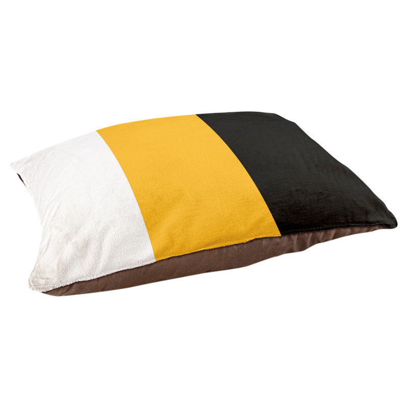 Coussin pour chien hockey Las Vegas, Petit (l 28 po x P 18 po x H 9,5 po), Blanc / Pittsburgh Gold / noir