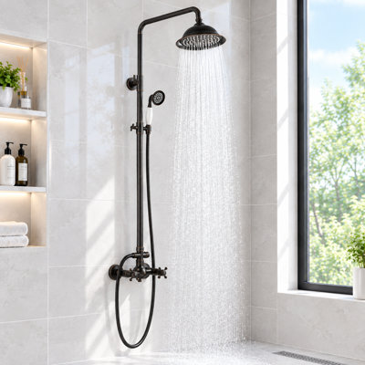 Ensemble de douche à effet pluie en laiton bronze huilé 99910-ORB