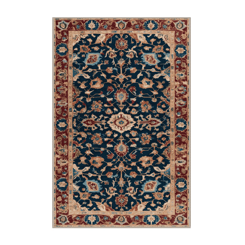 Tapis brun Tabriz lavable à la machine, Tapis de couloir 2 pi x 5 pi