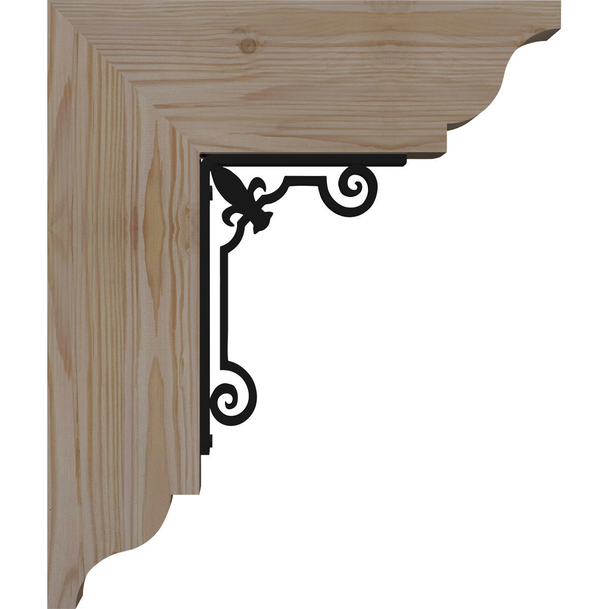 PCI Enterprises Fleur De Lis 8" Triple Bracket Traditional Ironcrest