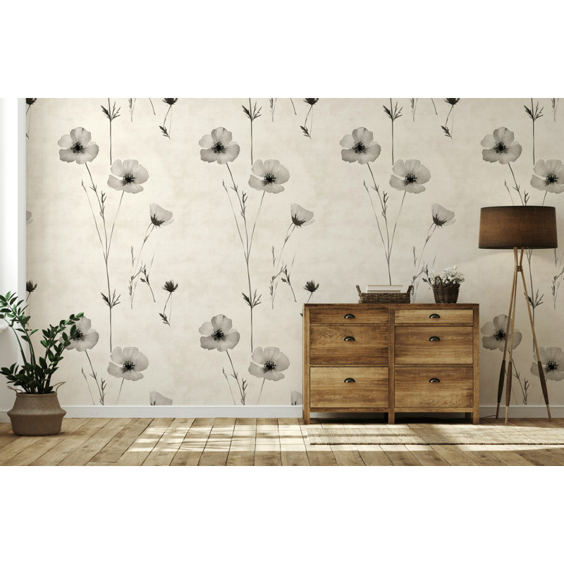 Papier peint amovible Minimalist Elegant Blooms, L 72 po x l 28 po