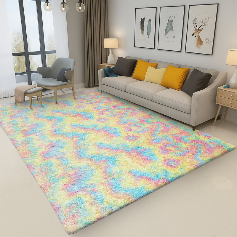 Standard Shag Area Rug Ultra Soft Fluffy Carpet, Durable Non-Slip Living Room Rug, Rectangle 60 x 110 cm