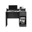 Bureau d'ordinateur Delmar avec tablettes de rangement ouvertes et tiroir simple