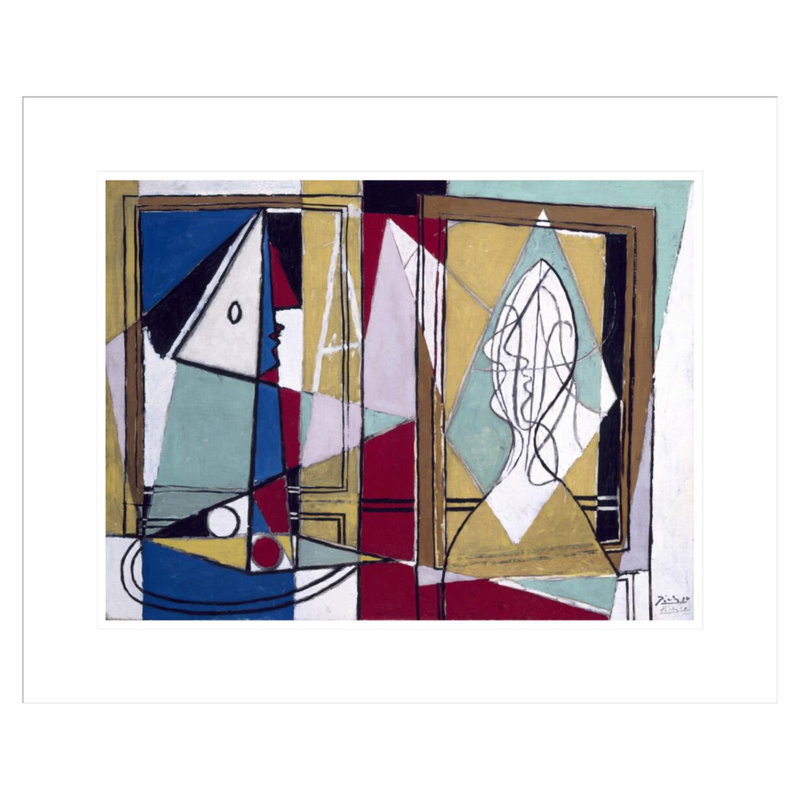 Deux femmes devant une fenêtre par Pablo Picasso, impression giclée sur cadre, H 17,7 po x l 21,75 po