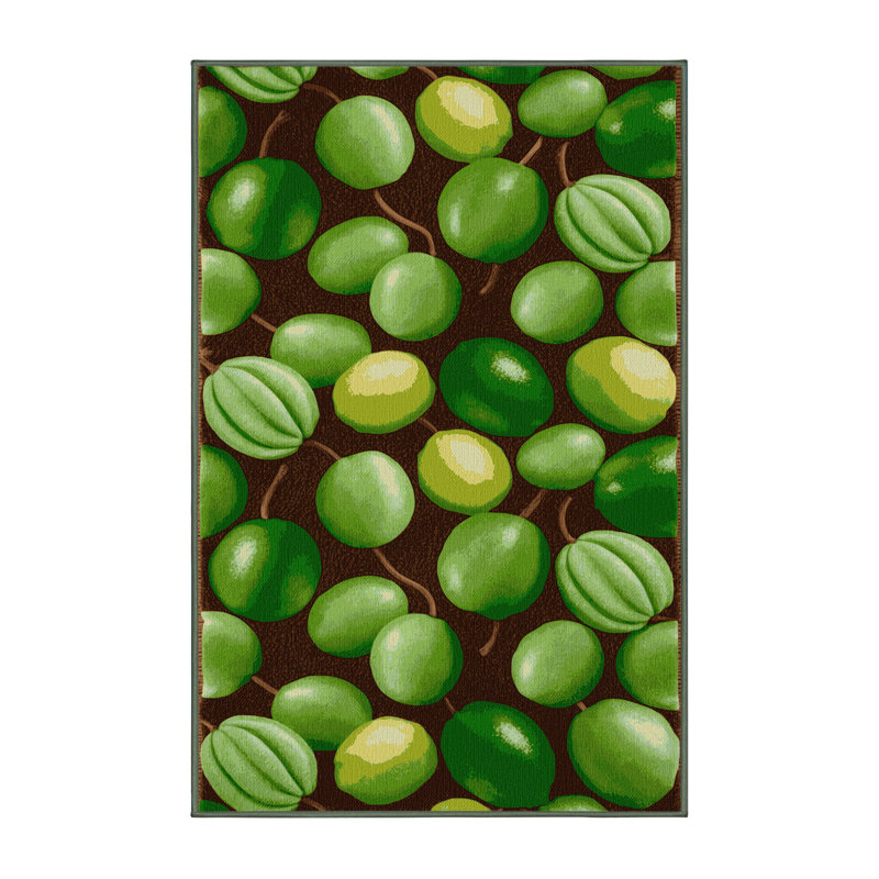  Tapis lavable avec fruits Mamoncillo, Rectangulaire 2 pi x 3 pi