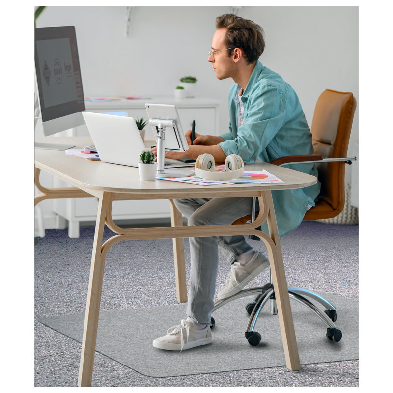 BioPVC Rectangular Chair Mat for Low Pile Carpet, 120 cm W x 90 cm L