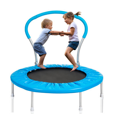 Trampoline 36 pouces avec poignée, trampoline pour mini trampoline pliable (bleu).