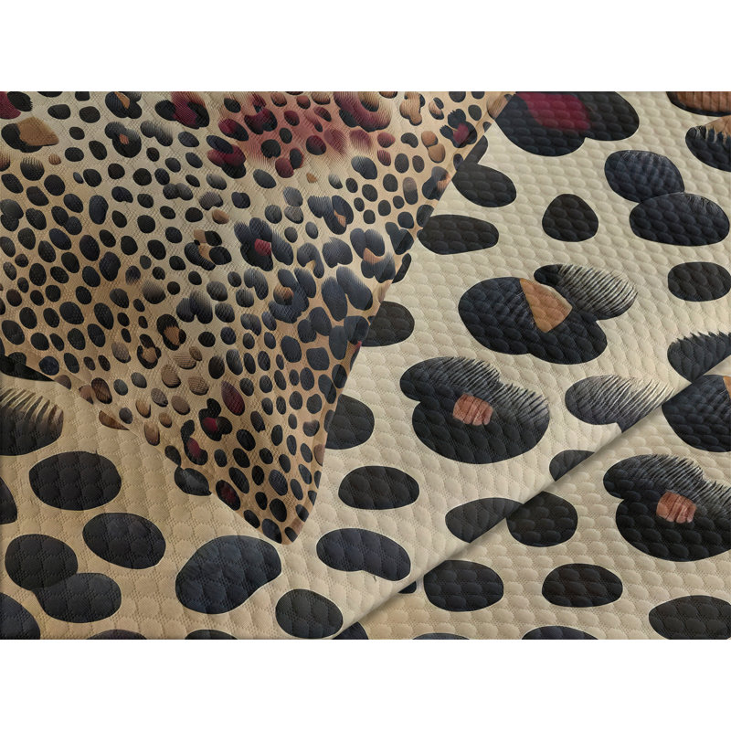 Leopard Print Queen Bedspread Set with Shams