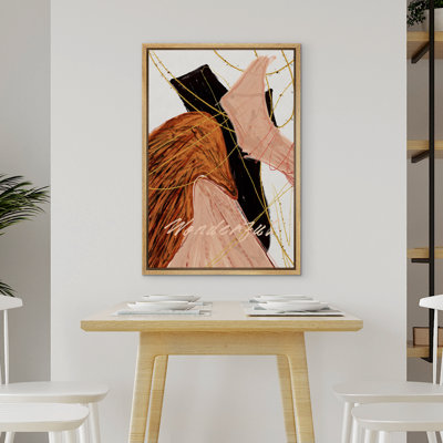 «Wonderful Abstract Brown Shapes Illustration», impression sur toile encadrée