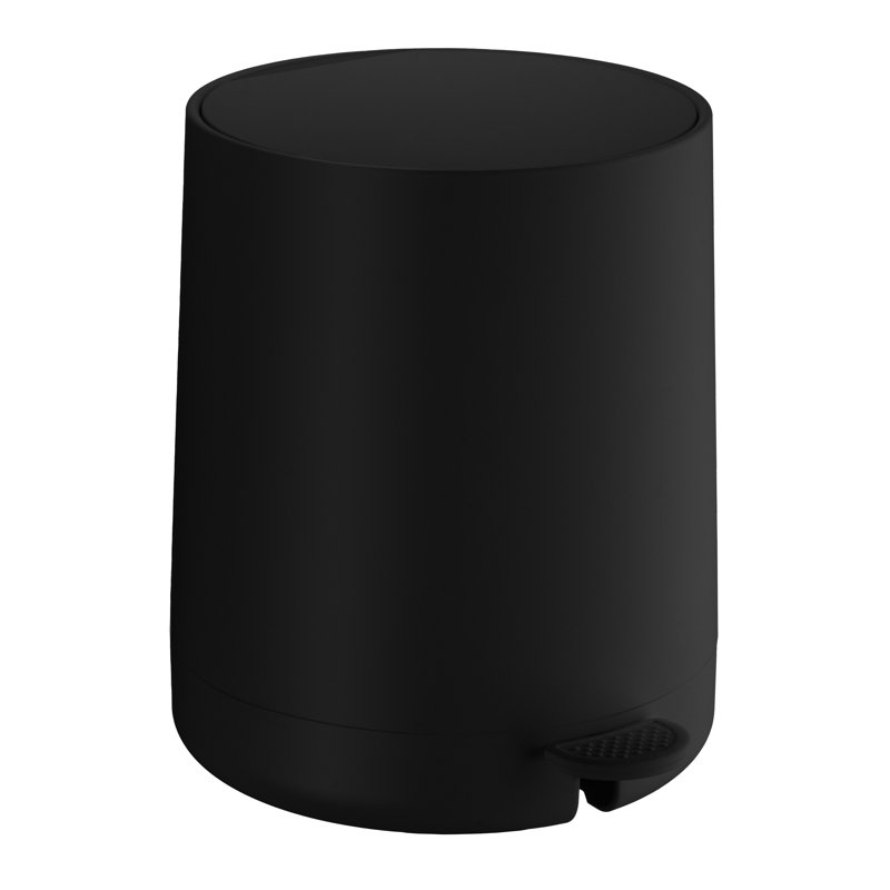 Marchepied pour salle de bain avec couvercle à fermeture lente - noir, Black