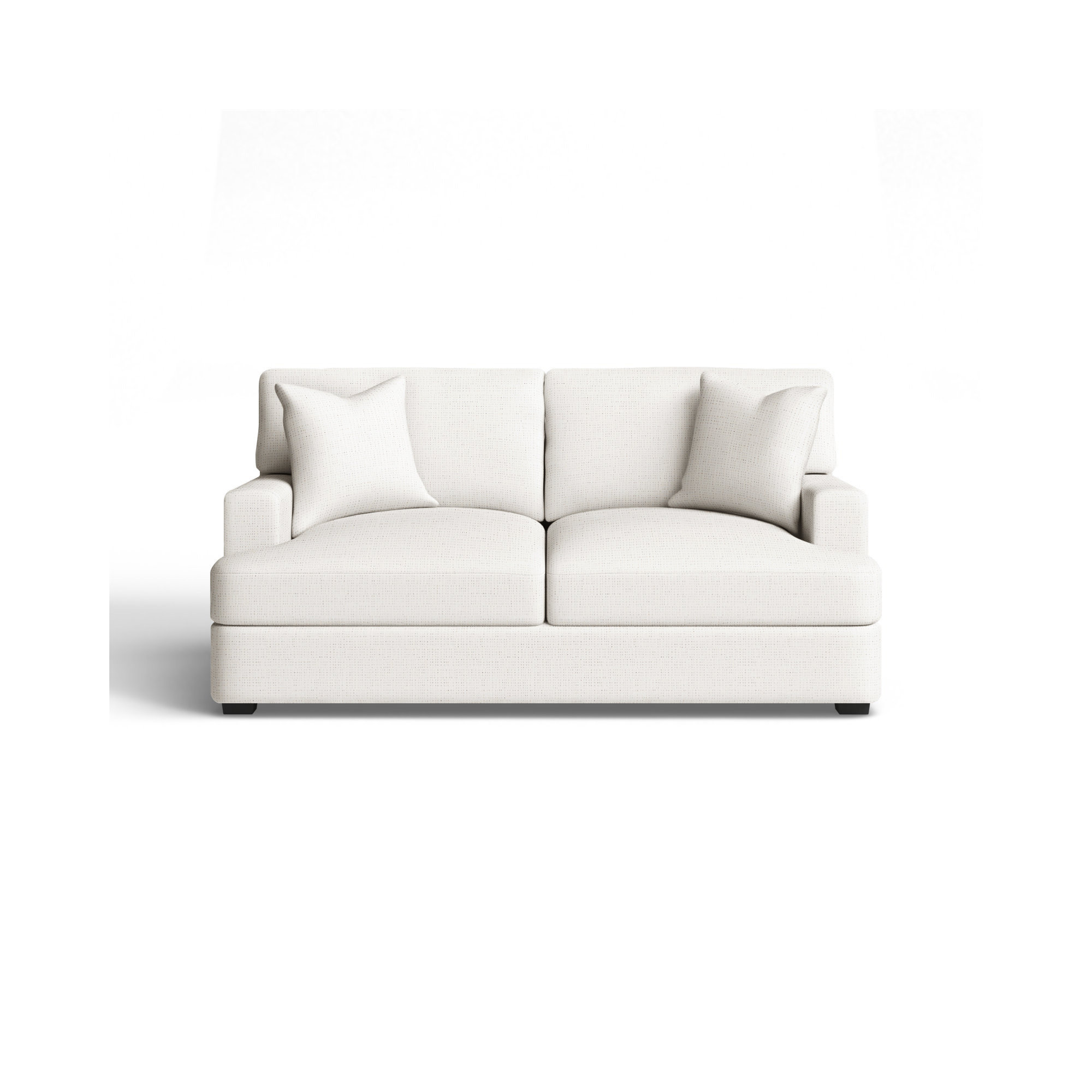 Emilio 65'' Upholstered Loveseat, Drusky Moonglow Sustain® Basketweave