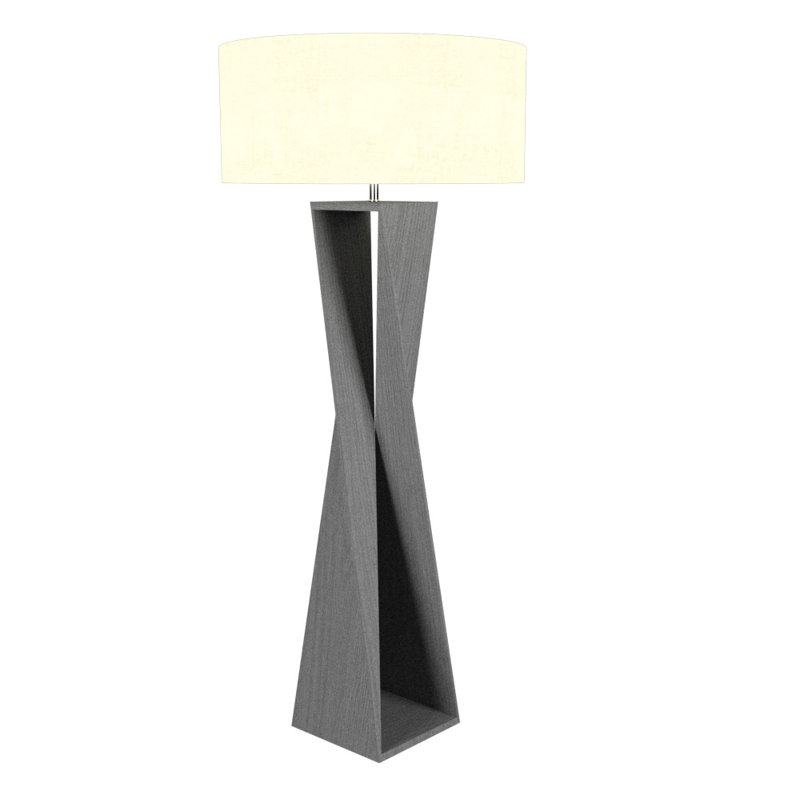 Spin 64.35'' Column Floor Lamp, Organic Gray