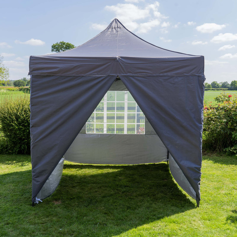 Cailin Pop-Up Gazebo, 280cm H x 250cm W x 250 cm D, Dark Grey