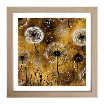 Dandelion Boho No.1 - Single Picture Frame Print on Wood