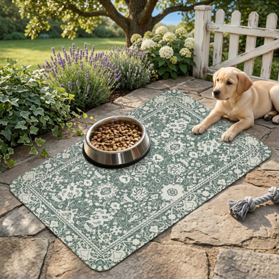 Tapis de nourriture pour chien à séchage rapide Diatomite 12 po x 20 po, napperon imperméable pour bols pour chat, fournitures écologiques pour animaux