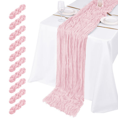 Dusty Blue Cheesecloth Table Runner(10 Pack/Light Pink)