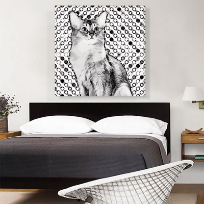 Somali Cat Breed Dots - Reproduction d'art sur toile tendue