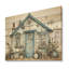 «Blue Beach House Collage Tranquility», impression de paysage sur bois-323363520