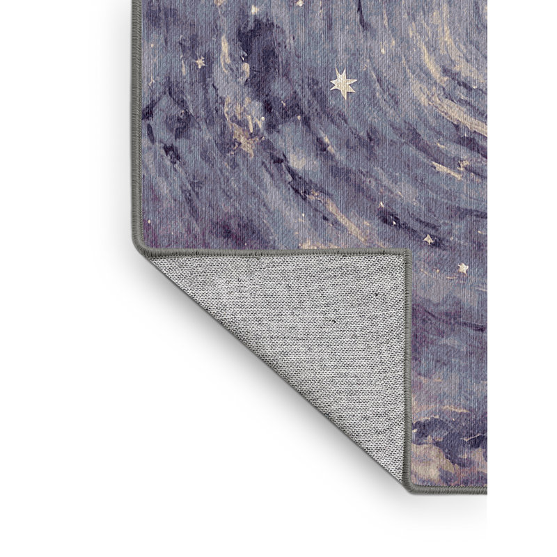 Machine Washable Purple Area Rug, Square 5'