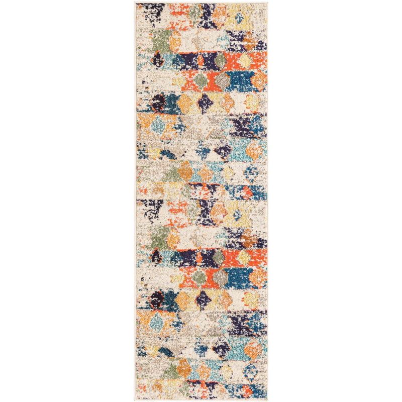 Washable Abstract Indoor Rug, Runner 2' x 6'