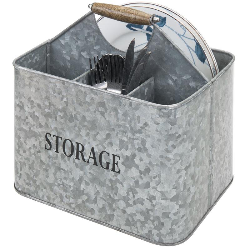 Metal Rectangle Flatware Caddy