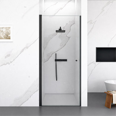 30"W x 72"H Frameless Circular Pivot Shower Door With 1/4" (6mm) Thick SGCC Tempered Glass