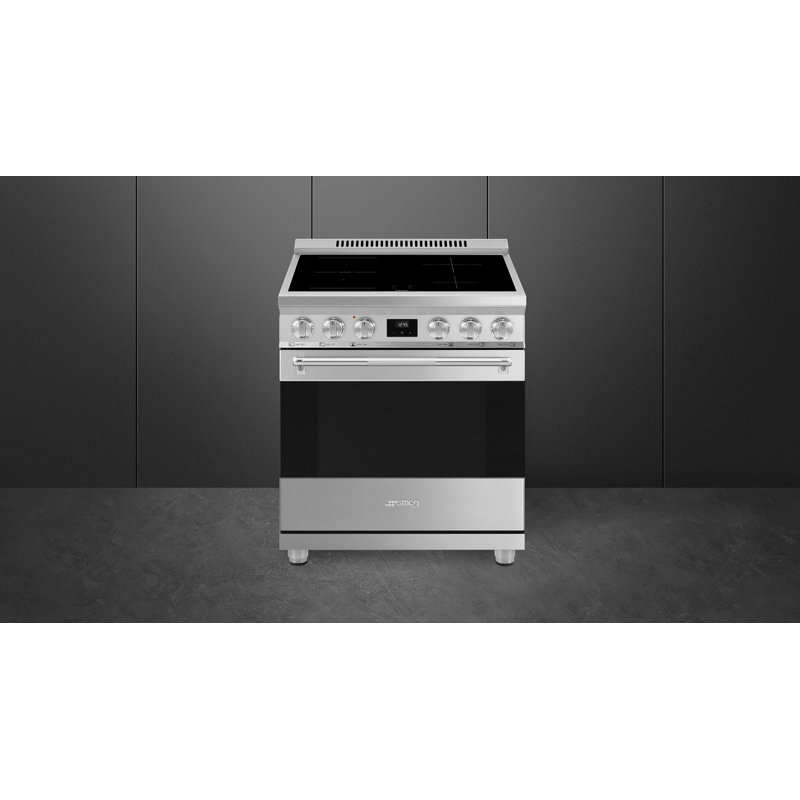 SMEG 30" Professional Induction Range, 5, Stainless Steel, Electric