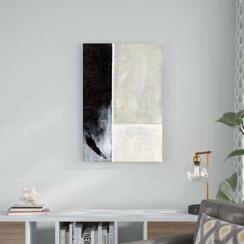 Noir neutre abstrait, H 36 po x l 24 po