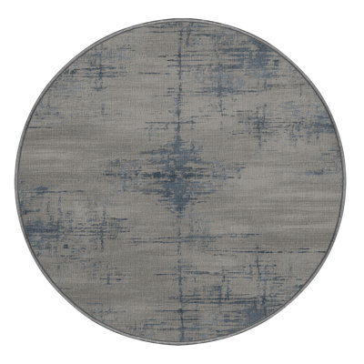 Machine Washable Abstract Gray Area Rug
