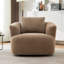 Fauteuil demi-tonneau pivotant rembourré avec coussin décoratif-200430916