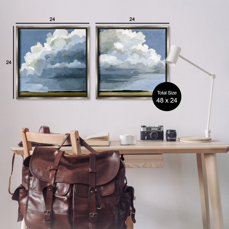 «Sublime Outdoor Weather Landscape», ensemble de 2 toiles flottantes encadrées par Emma Caroline, Cadre flottant gris lustré
